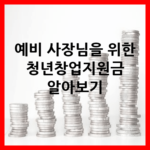 예비 사장님을 위한 청년창업지원금 알아보기 최대 1억