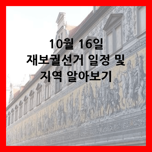 10월 16일 재보궐선거