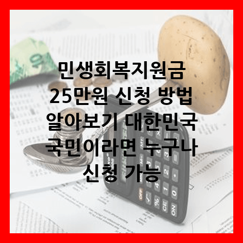 민생회복지원금 25만원 신청 방법 대한민국 국민이라면 누구나 신청 가능