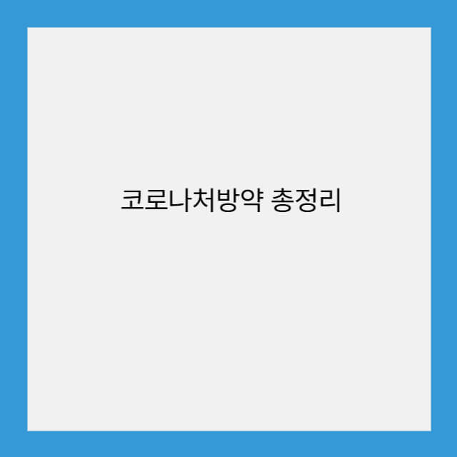 코로나처방약 총정리